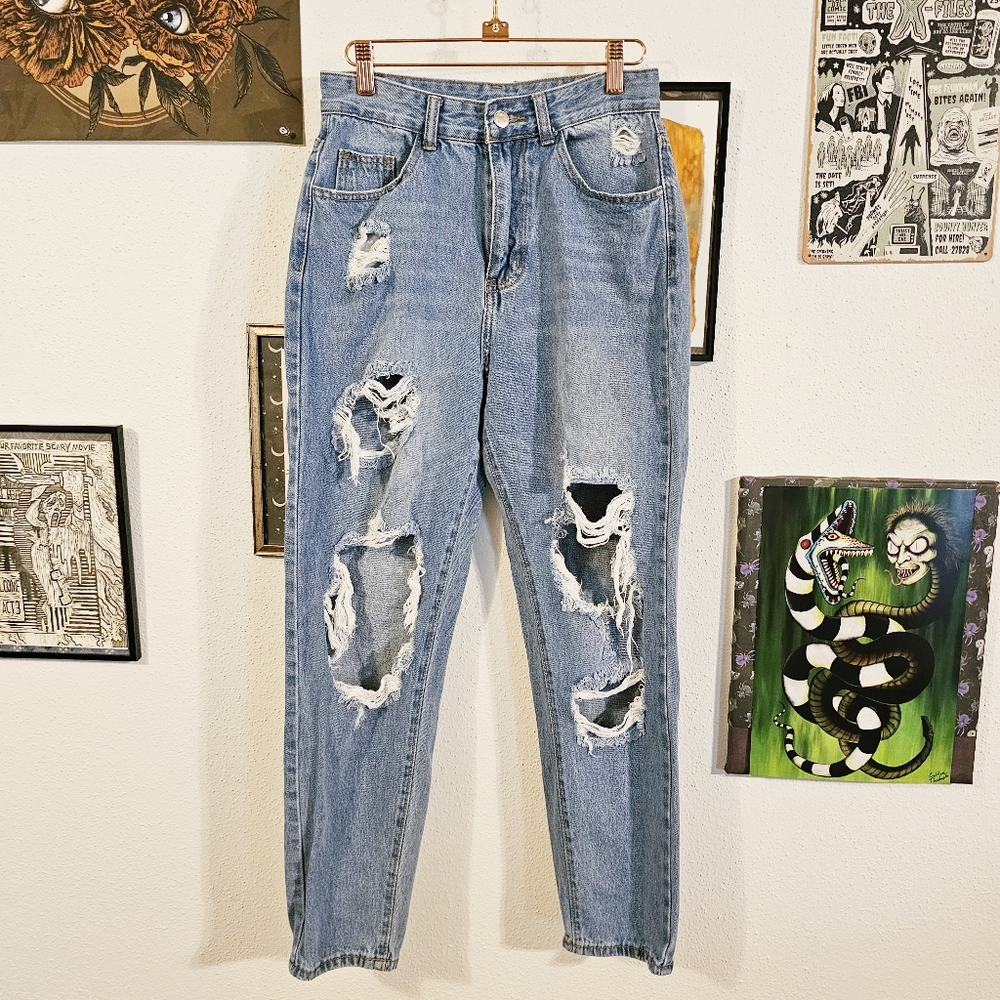 distressed jeans